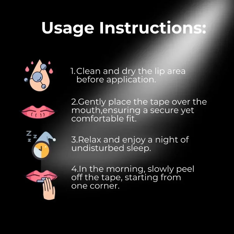 Cintas Bucales Ergonómicas para Respiración Nasal Nocturna - Vista 5